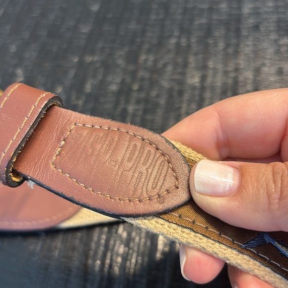 Zep-Pro Fish Canva Leather Brown Beige Coastal Belt size 38 - Picture 6 of 9
